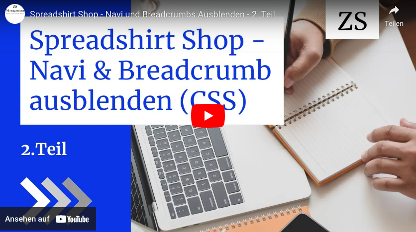Speradshirt Shop - Navi & Breadcrumb ausblenden (CSS)