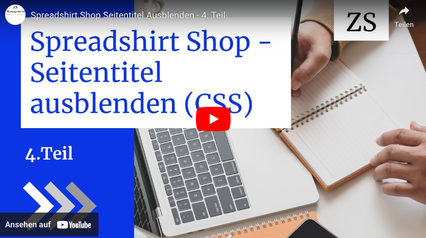 Spreadshirt Shop Seitentitel ausblenden (CSS)